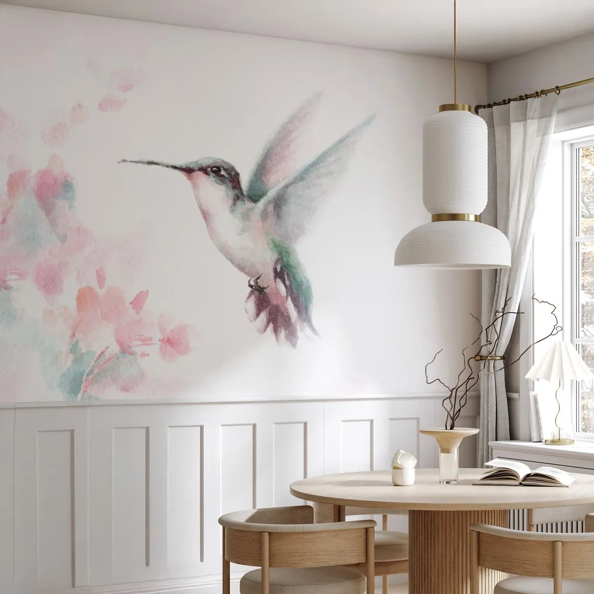 Papier Peint Autocollant Deluxe Sticker - Immortalisé dans un battement - Colibri, Oiseau, Morceau - 300x210 cm