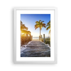 Affiche dans un cadre blanc - Poster - Directement au paradis - 30x40 cm