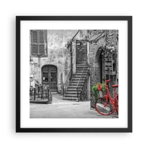 Affiche dans un cadre noir - Poster - Ruelle toscane - 40x40 cm