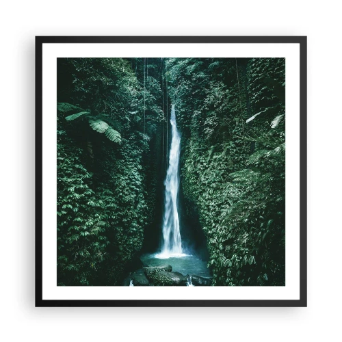 Affiche dans un cadre noir - Poster - Fontaine tropicale - 60x60 cm