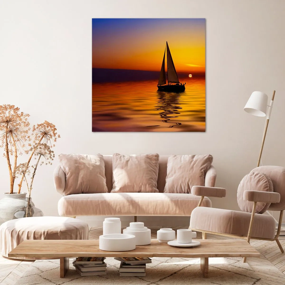 Impression sur toile - Image sur toile - Comme c'est calme au crépuscule… - 30x30 cm