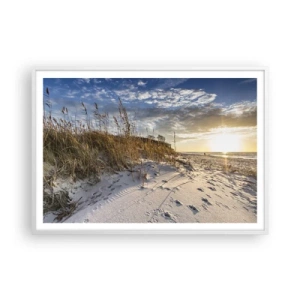 Affiche dans un cadre blanc - Poster - Invitation à la ballade - 100x70 cm