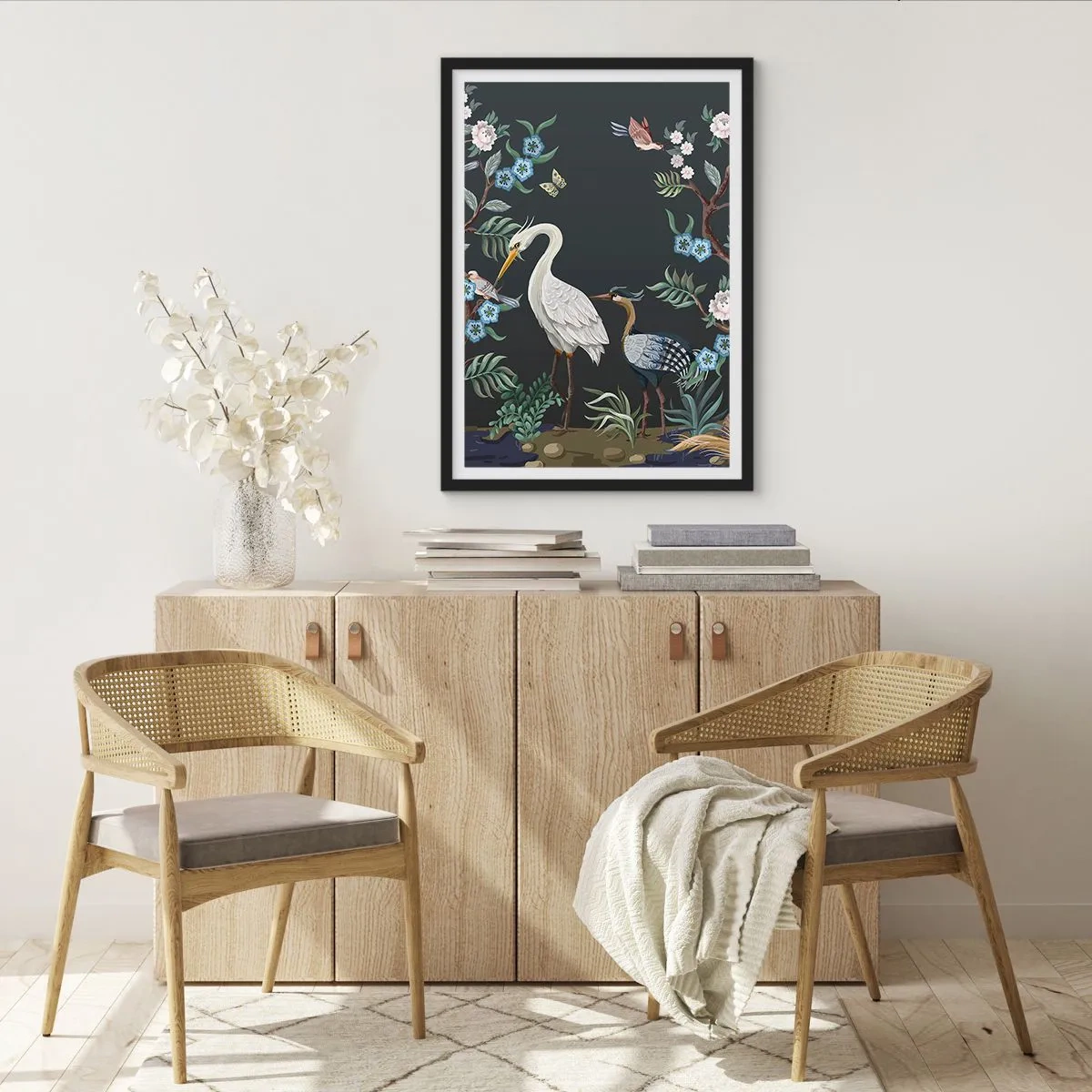 Affiche dans un cadre noir - Poster - Parade d'oiseaux - 70x100 cm