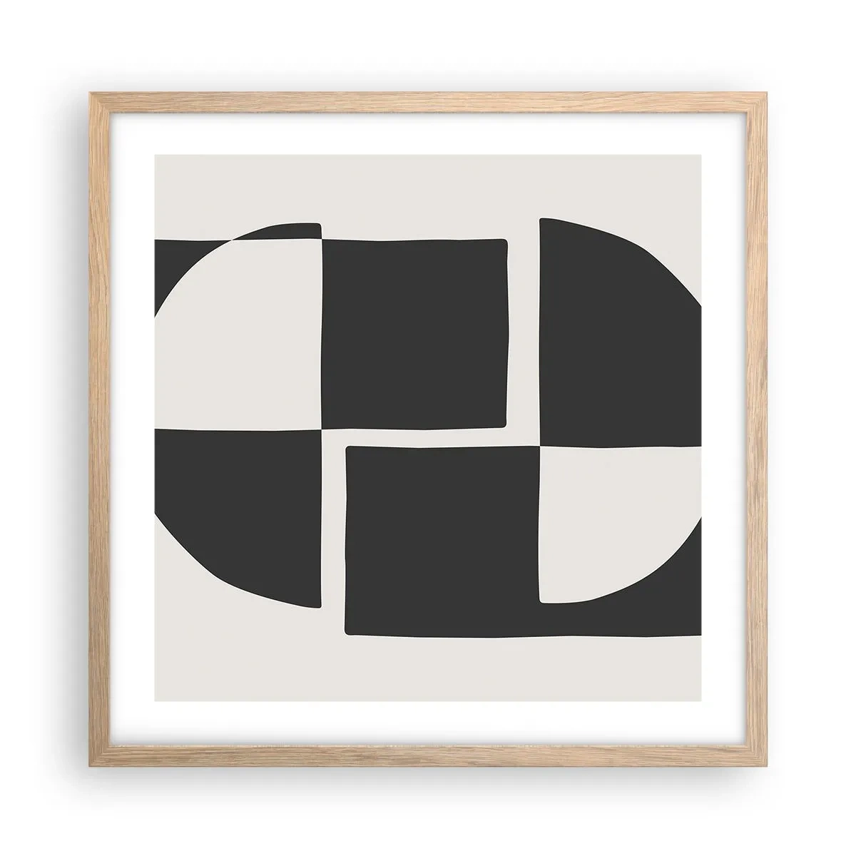 Affiche dans un chêne clair - Poster - Antithèse - Synthèse - 50x50 cm