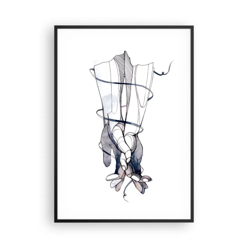 Affiche dans un cadre noir - Poster - Étude du touché - 70x100 cm