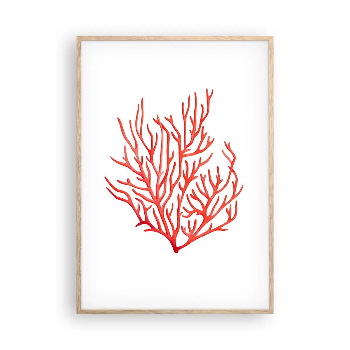 Affiche dans un chêne clair - Poster - Filigrane de corail - 70x100 cm