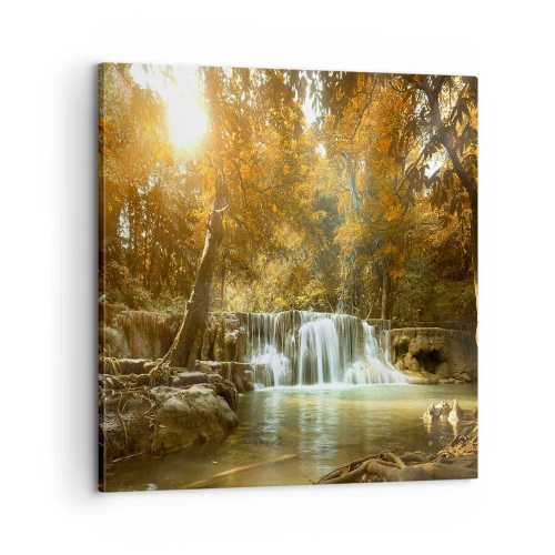 Impression sur toile - Image sur toile - Cascade du parc - 60x60 cm