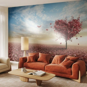 Papier Peint Photo Premium Sand - Vous allez aussi aimer l'automne - Paysage, Graphique, Arbre - 250x175 cm