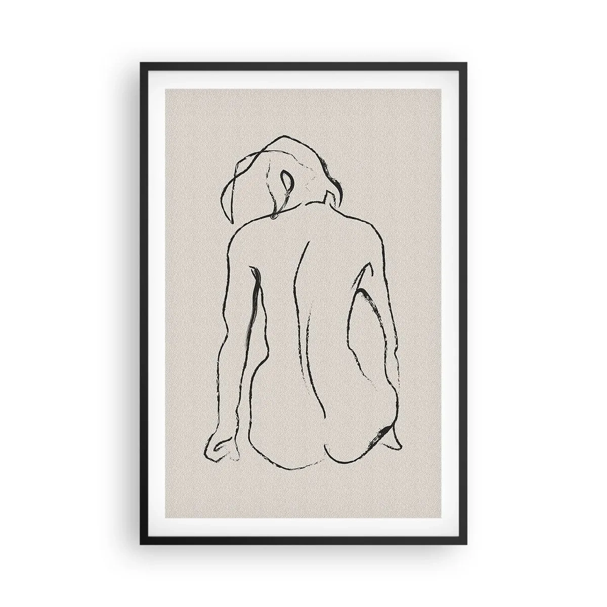 Affiche dans un cadre noir - Poster - Femme nue - 61x91 cm
