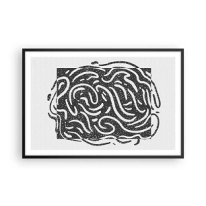 Affiche dans un cadre noir - Poster - Abstraction : la danse de la joie - 91x61 cm