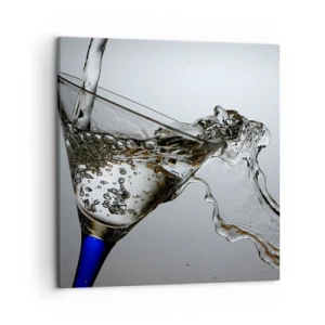 Impression sur toile - Image sur toile - Eau cristalline dans un verre cristal - 50x50 cm