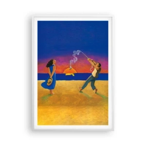 Affiche dans un cadre blanc - Poster - Plus qu'une étoile dans le ciel - 70x100 cm