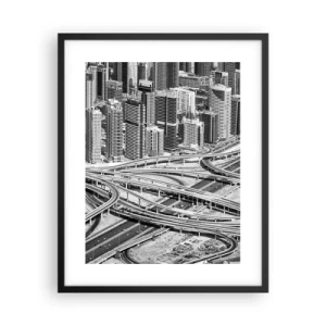 Affiche dans un cadre noir - Poster - Dubaï - la ville impossible - 40x50 cm