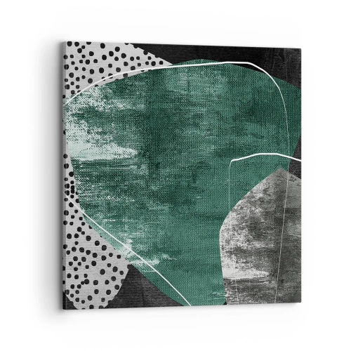 Impression sur toile - Image sur toile - Abstraction colorée avec feuille d'or - 70x70 cm