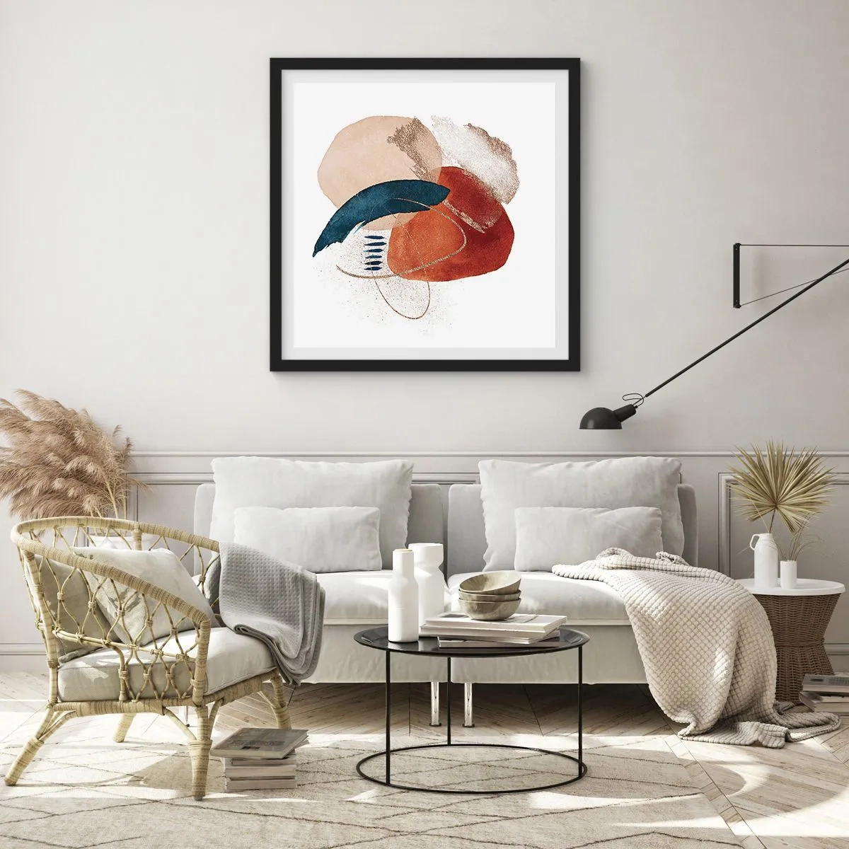 Affiche dans un cadre noir - Poster - Composition ovale - 30x30 cm