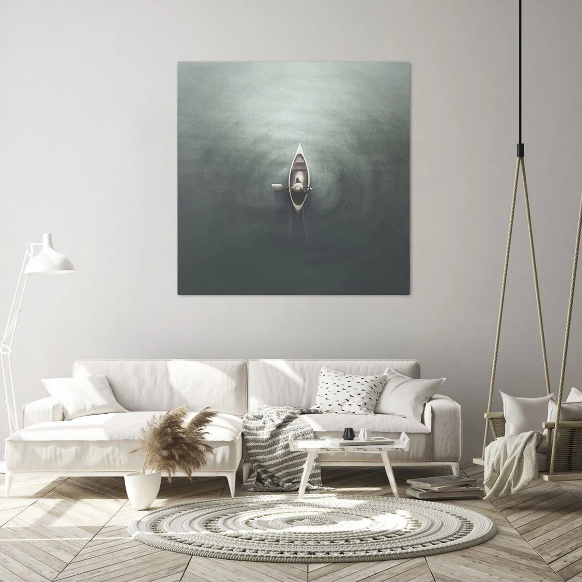 Impression sur toile - Image sur toile - À travers le lac de la lune - 70x70 cm