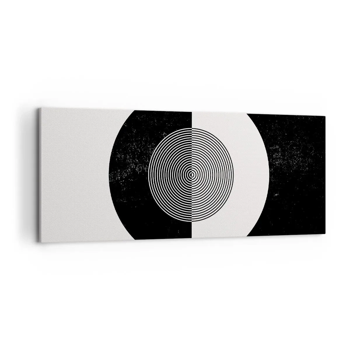 Impression sur toile - Image sur toile - Motif graphique contrasté noir et blanc - 120x50cm - Harmonie de noir et blanc - Décoration murale moderne pour le salon et la chambre ARTTOR