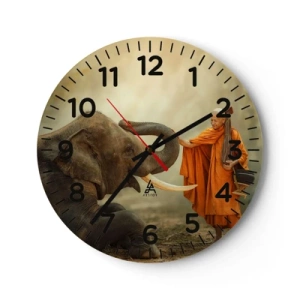 Horloge murale - Pendule murale - Rencontre en voyageant - 40x40 cm