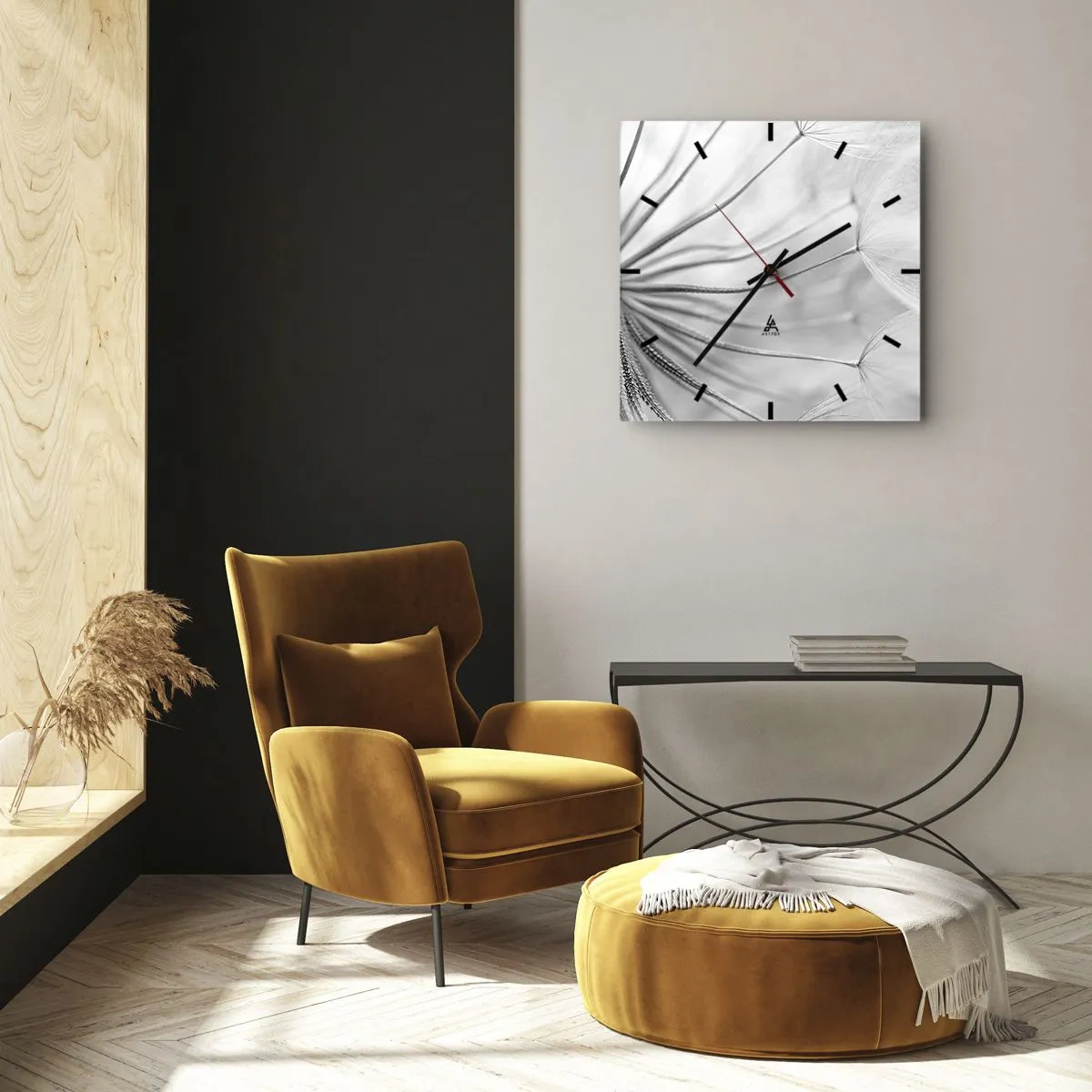 Horloge murale - Pendule murale - Aigrette avant son envol - 40x40 cm