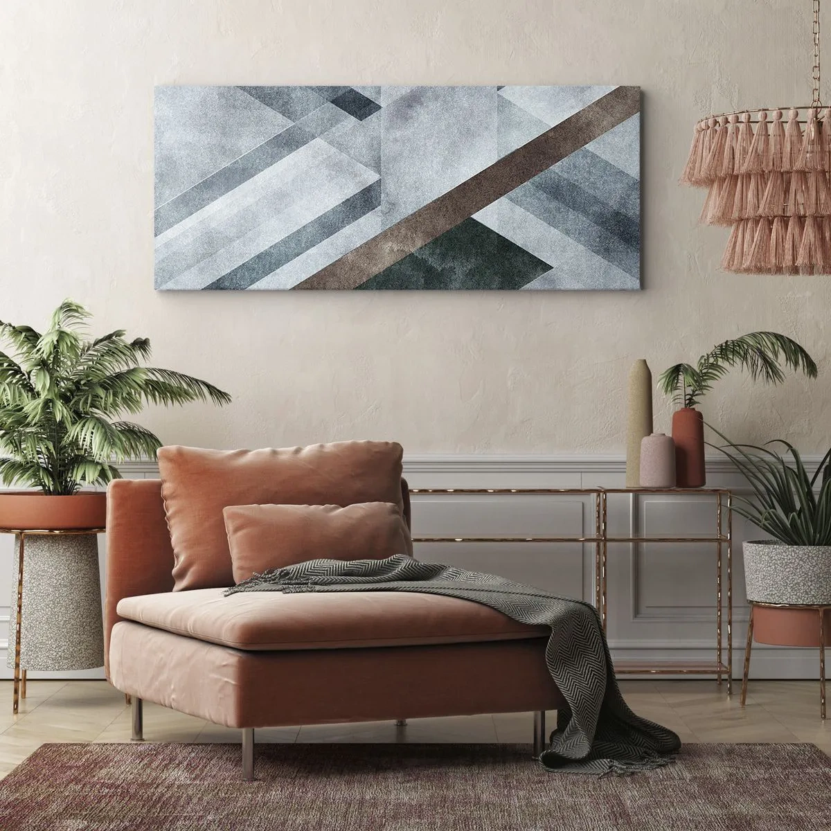 Impression sur toile - Image sur toile - Élégance sophistiquée de la géométrie - 100x40 cm
