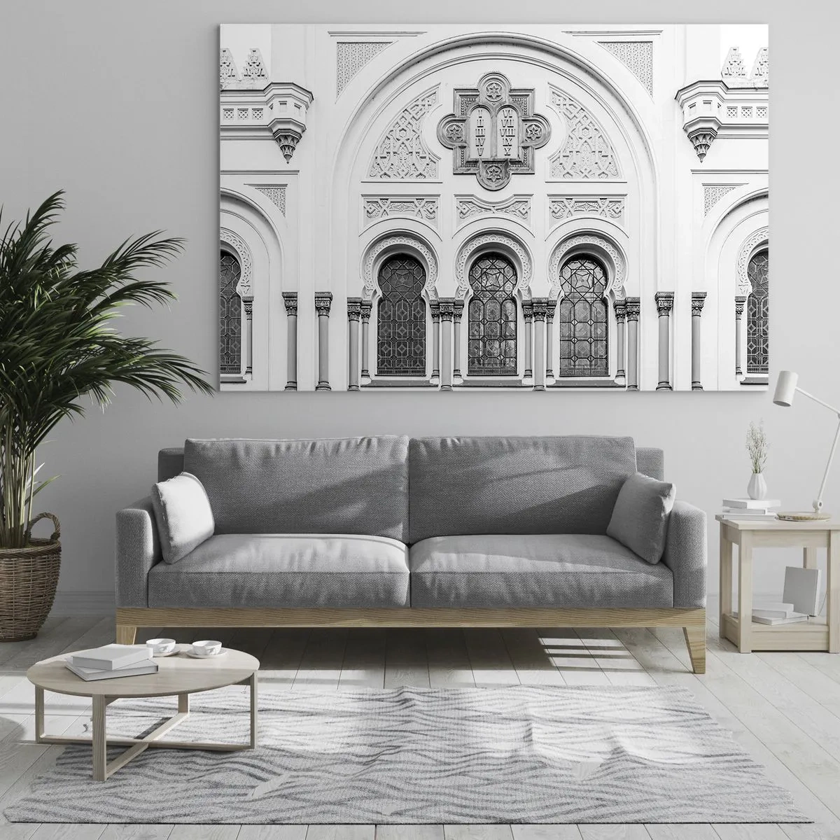 Impression sur verre - Image sur verre - La façade d'un bâtiment historique avec des fenêtres et des détails décoratifs - 120x80cm - À la frontière des cultures - Décoration murale moderne pour le salon et la chambre ARTTOR