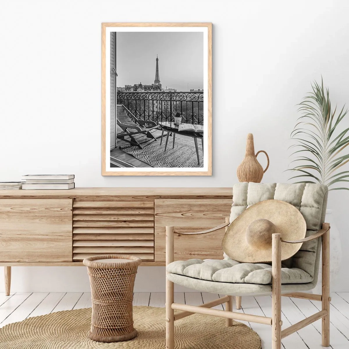 Affiche dans un chêne clair - Poster - Après-midi parisien - 61x91 cm