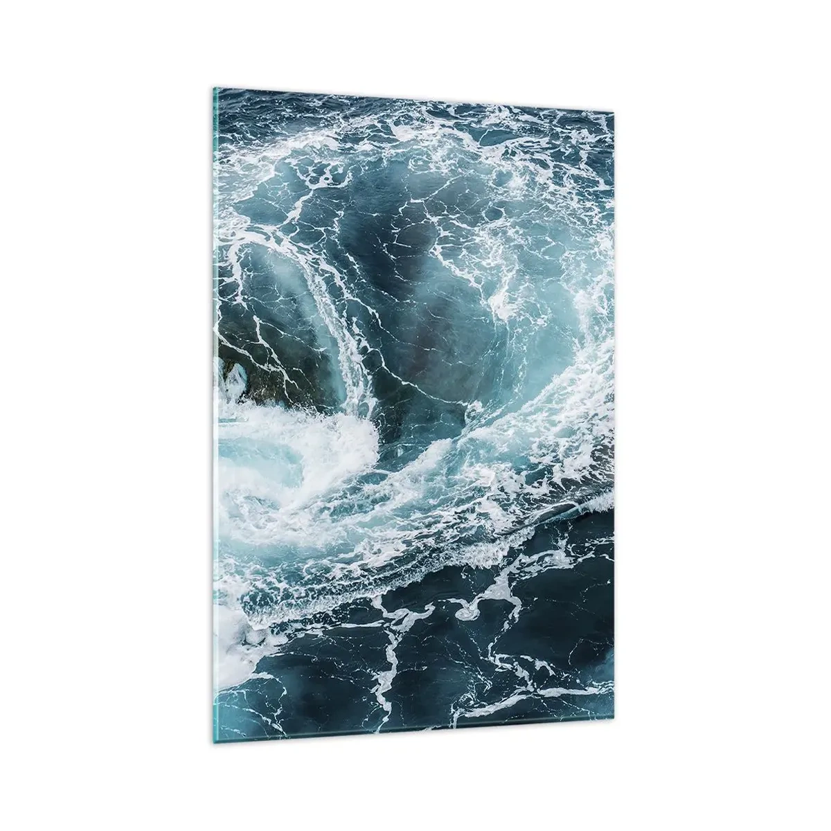 Impression sur verre - Image sur verre - Tourbillon océanique dynamique - 80x120cm - La porte vers le centre de la Terre - Décoration murale moderne pour le salon et la chambre ARTTOR