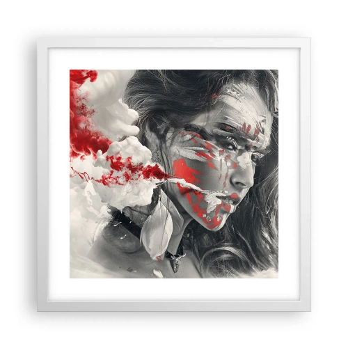 Affiche dans un cadre blanc - Poster - Dans les fumées de l'absurde - 40x40 cm