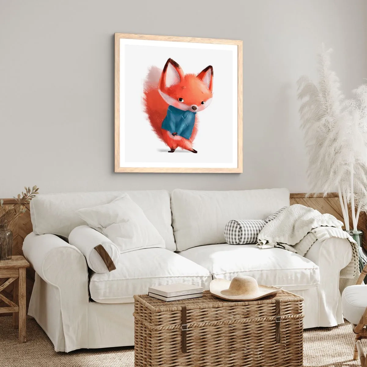 Affiche dans un chêne clair - Poster - Est-ce que ça me va? - 50x50 cm