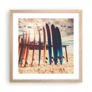 Affiche dans un chêne clair - Poster - Bonne nuit, à demain - 40x40 cm