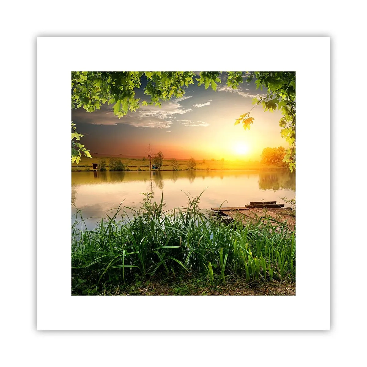 Affiche - Poster - Paysage dans un cadre verdoyant - 30x30 cm