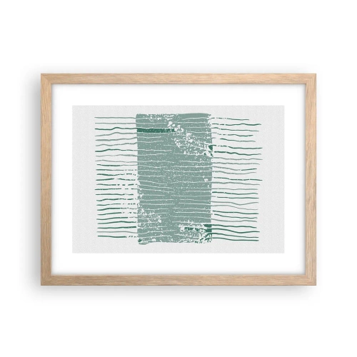Affiche dans un chêne clair - Poster - Abstraction de la mer - 40x30 cm