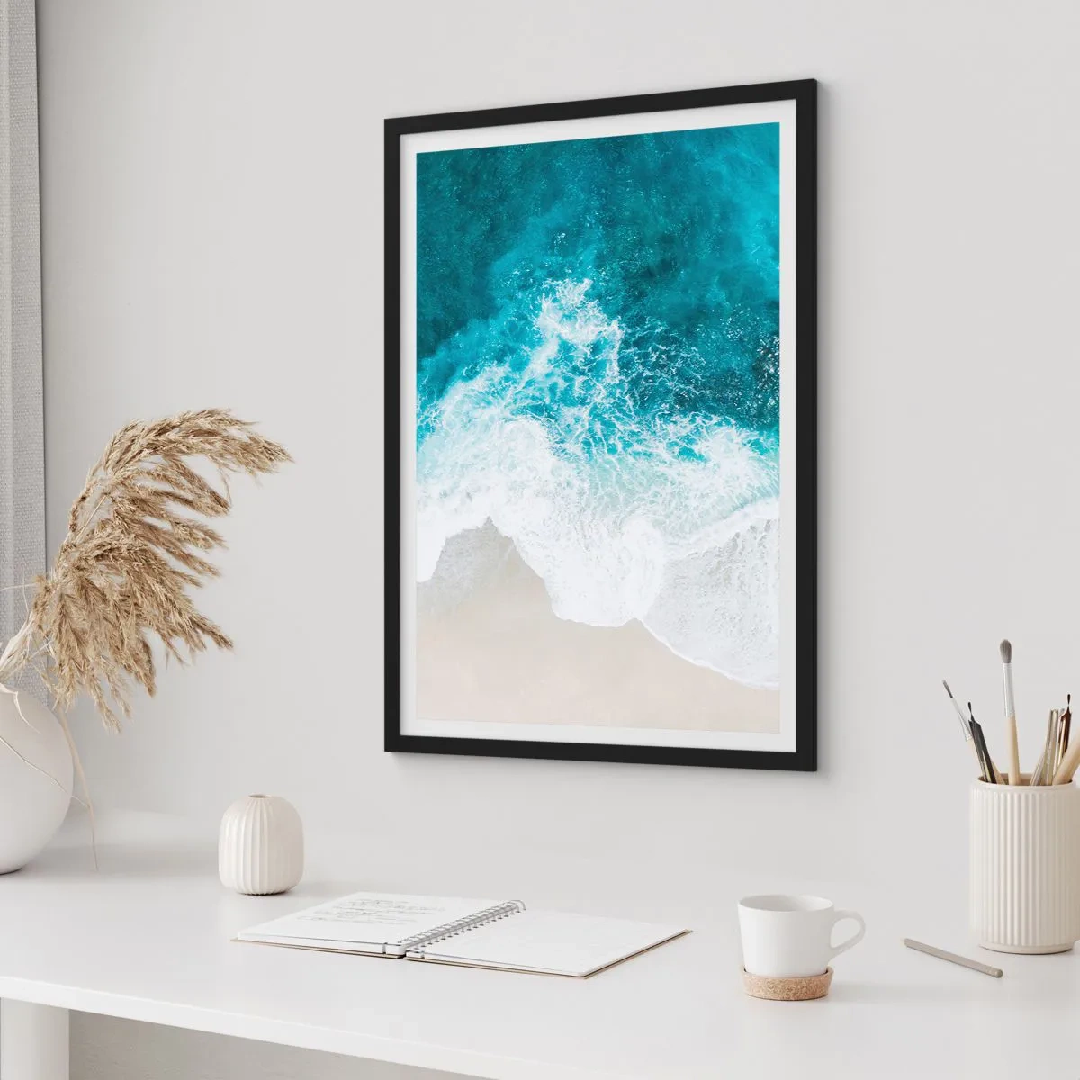 Affiche dans un cadre noir - Poster - Caresse naturelle - 40x50 cm