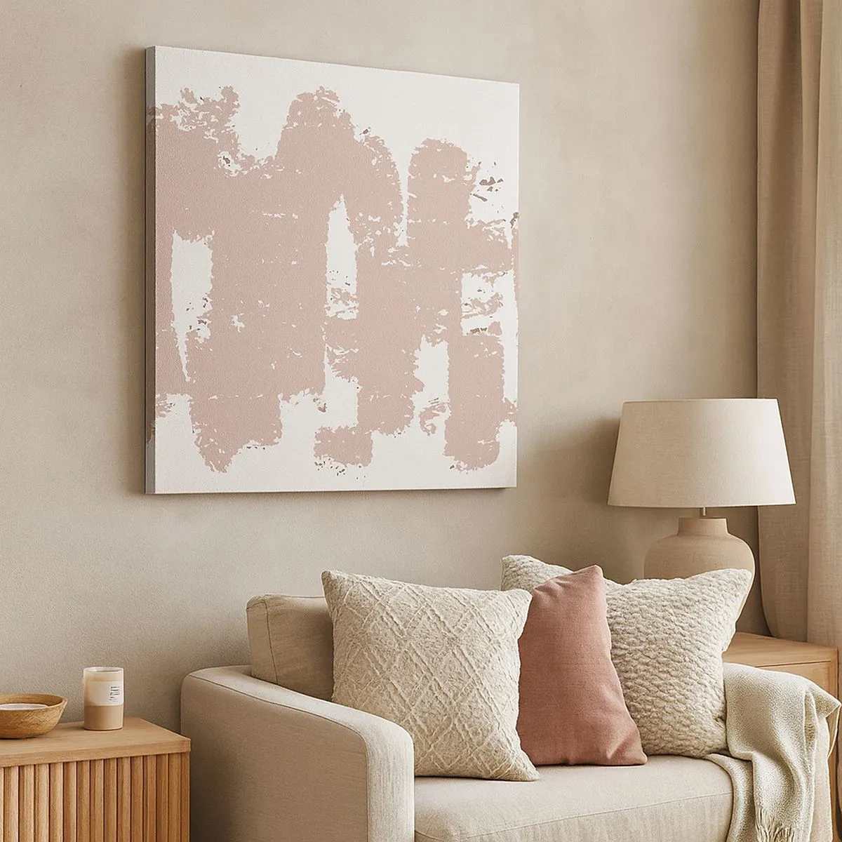 Impression sur toile - Image sur toile - Abstraction en rose tendre - 30x30 cm