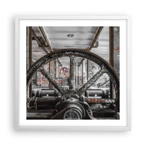 Affiche dans un cadre blanc - Poster - Vie secrète d'une usine - 50x50 cm