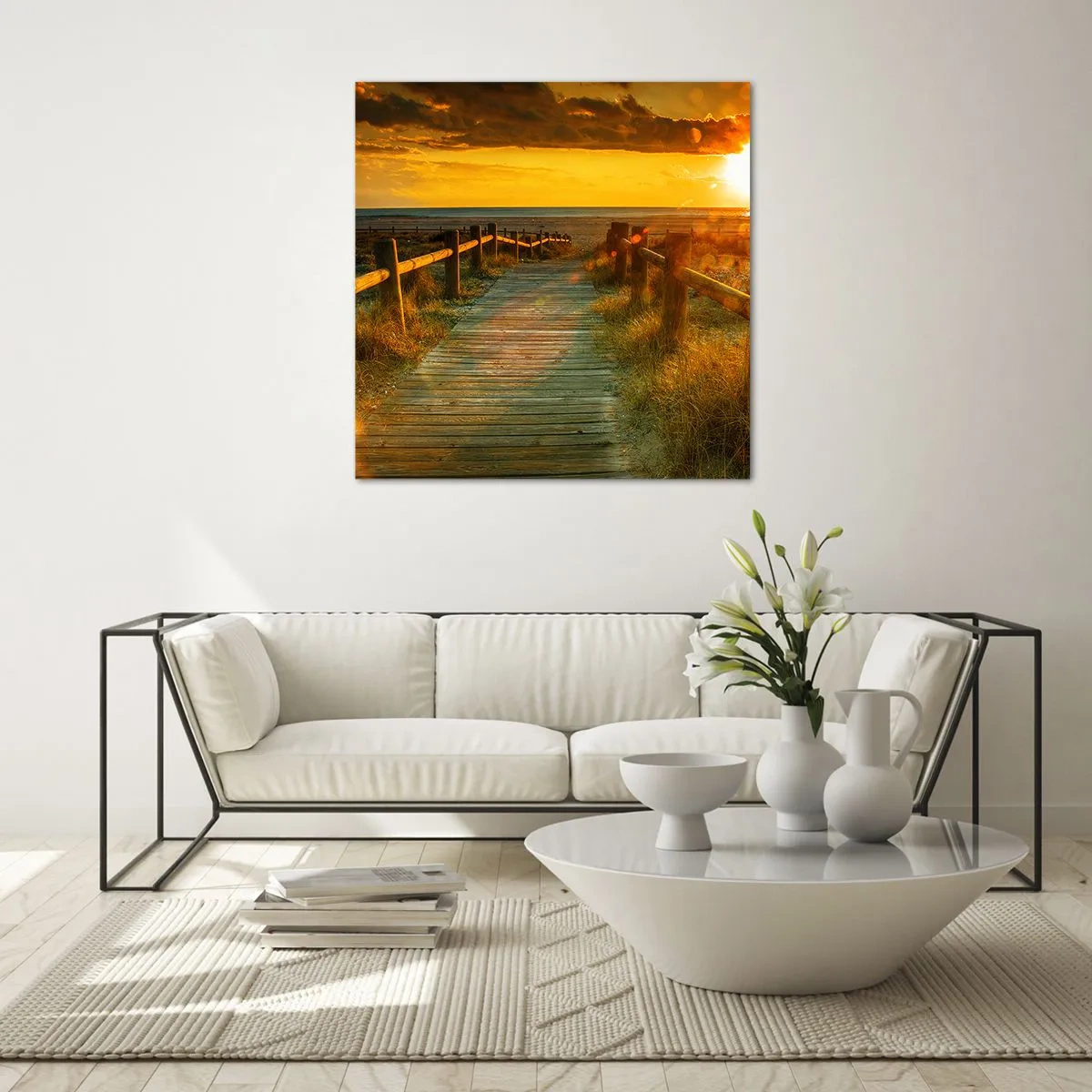 Impression sur verre - Image sur verre - Baigné dans le vieil or - 30x30 cm