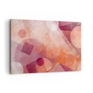Impression sur toile - Image sur toile - Formes géométriques abstraites dans des tons pastel de rose - 120x80cm - Transformations géométriques en rose - Décoration murale moderne pour le salon et la chambre ARTTOR