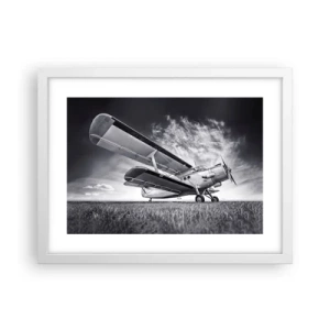 Affiche dans un cadre blanc - Poster - Le pèlerin ailé - 40x30 cm