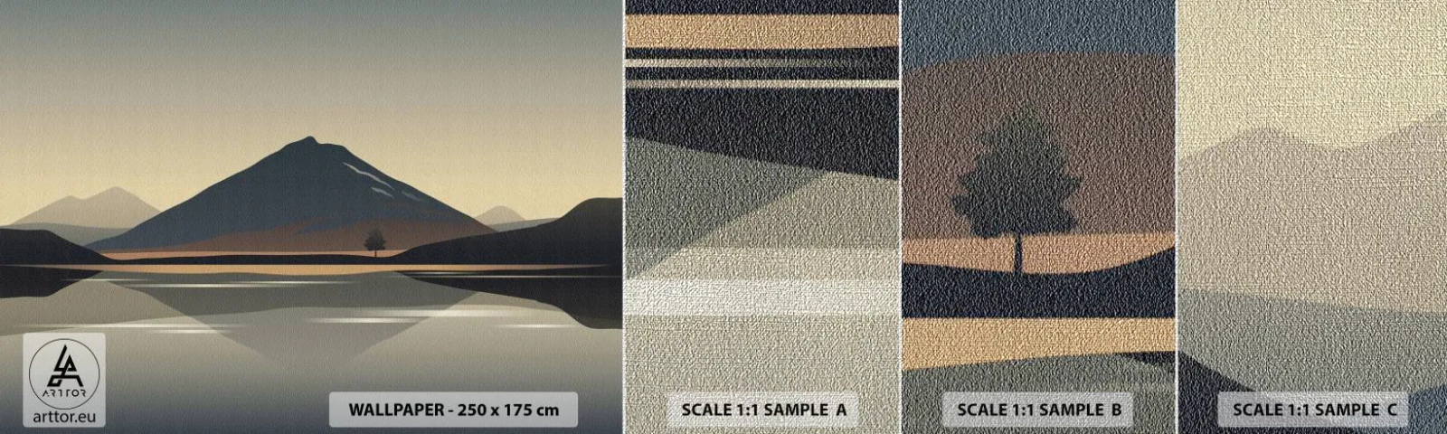 Échantillon de Papier Peint Premium Canvas - Reflet de miroir - Iceberg, Morceau, Paysage - 100x30 cm