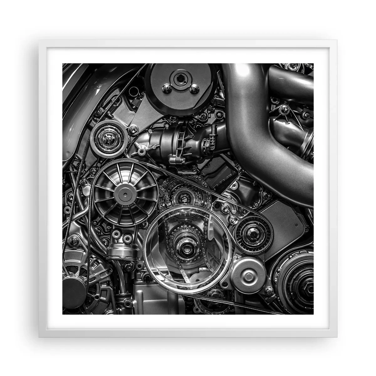 Affiche dans un cadre blanc - Poster - Poésie mécanique - 60x60 cm