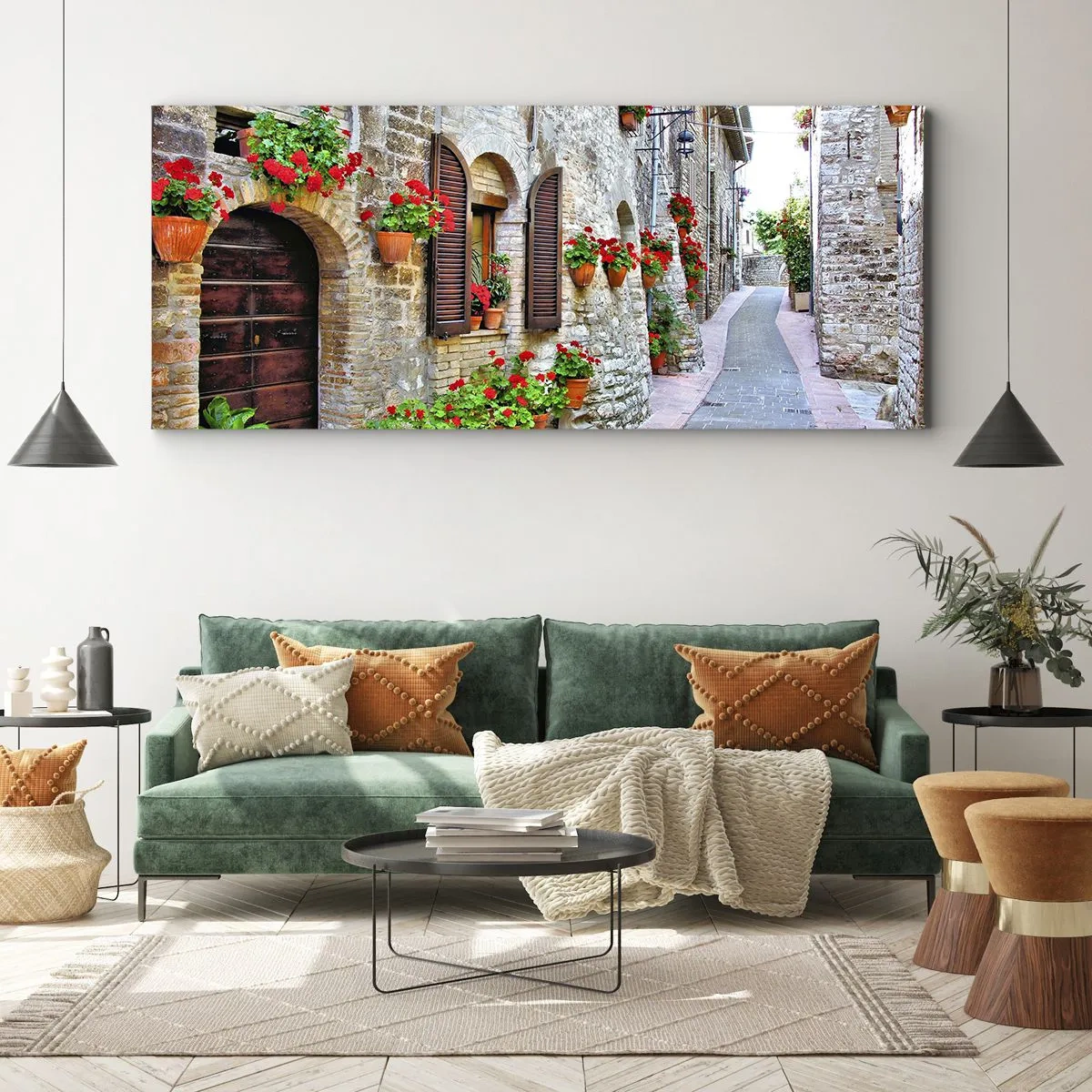 Impression sur toile - Image sur toile - Ambiance italienne - 90x30 cm