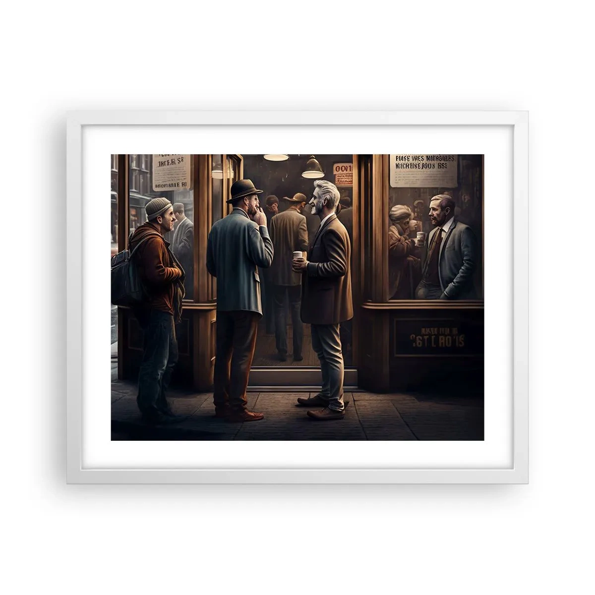 Affiche dans un cadre blanc - Poster - Bon moment de la journée - 50x40 cm