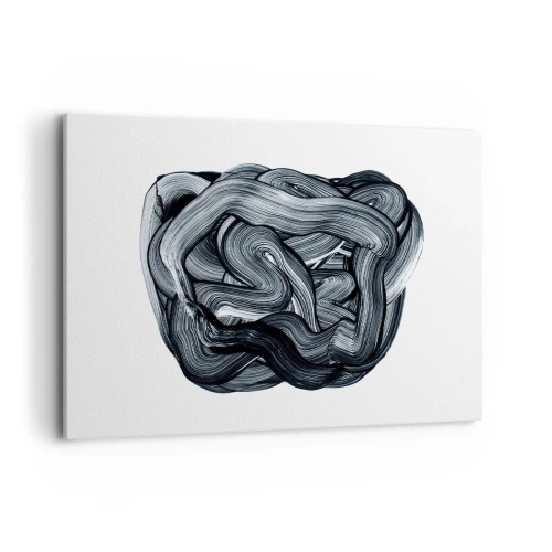 Impression sur toile - Image sur toile - Composition abstraite en nuances de gris - 120x80cm - Ce n'est pas si simple - Décoration murale moderne pour le salon et la chambre ARTTOR