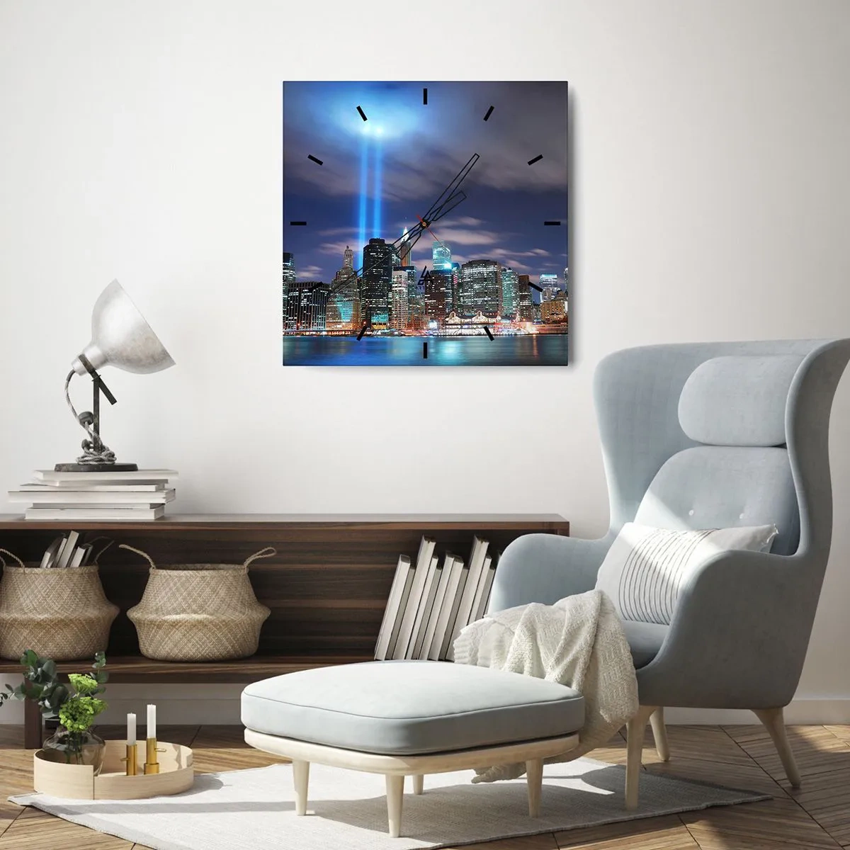 Horloge murale - Pendule murale - Atteindre le ciel avec la lumière - 30x30 cm