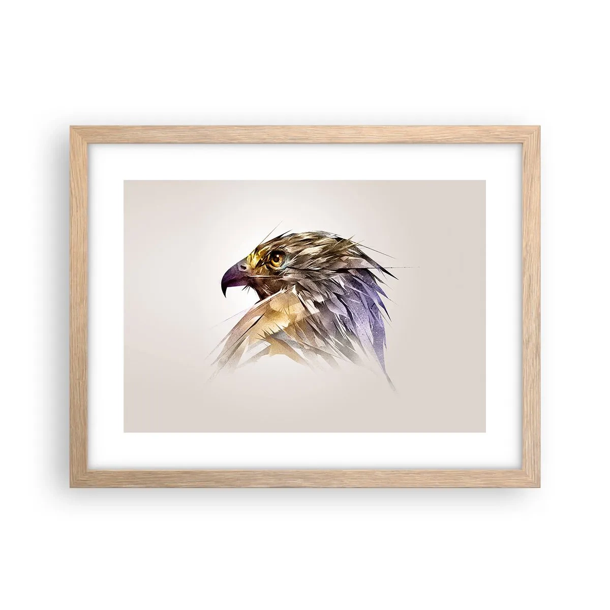 Affiche dans un chêne clair - Poster - Portrait d'un guerrier - 40x30 cm