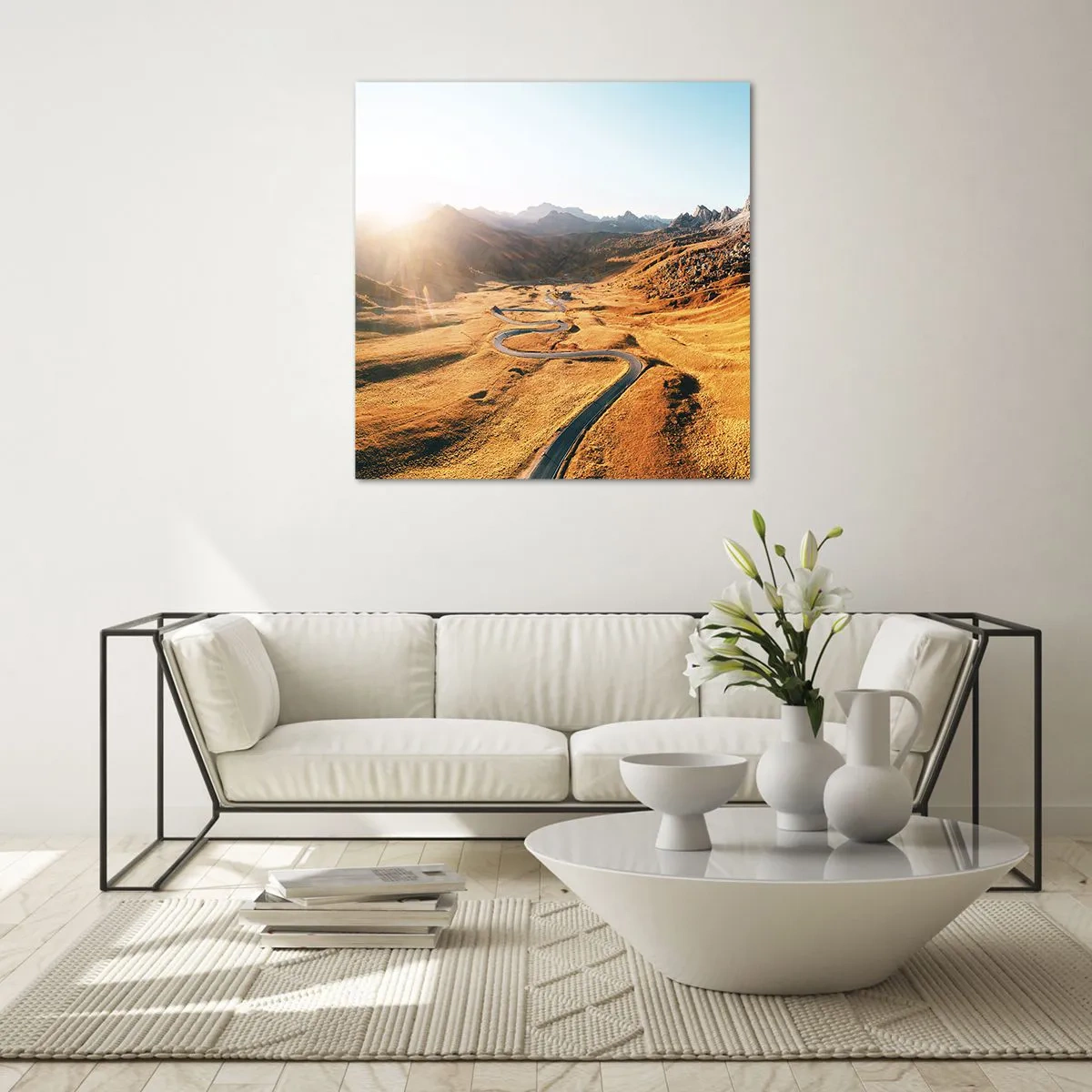 Impression sur verre - Image sur verre - Dans une vallée dorée - 40x40 cm