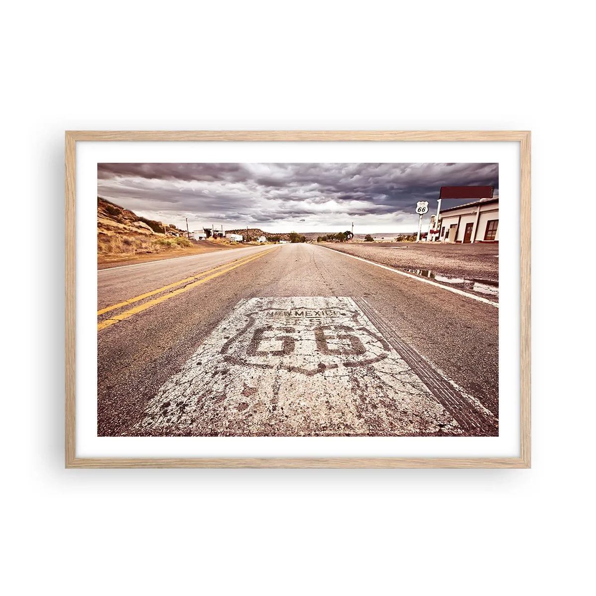 Affiche dans un chêne clair - Poster - Mother Road - une légende américaine - 70x50 cm