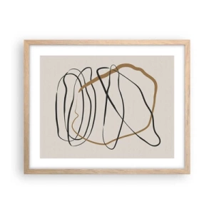 Affiche dans un chêne clair - Poster - Composition – danse en boucle - 50x40 cm