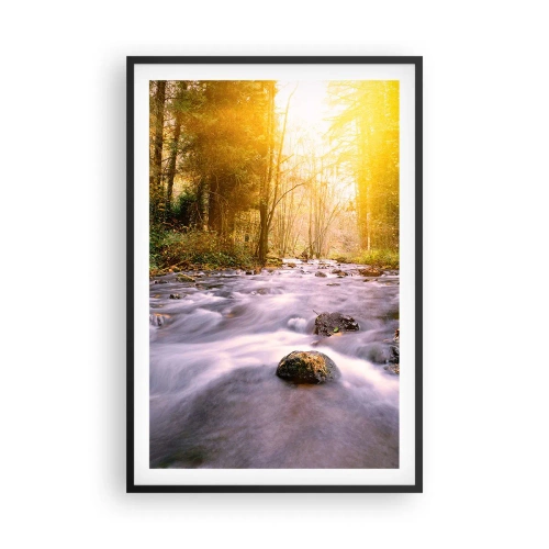 Affiche dans un cadre noir - Poster - Malachite dans un cadre argent et or - 61x91 cm