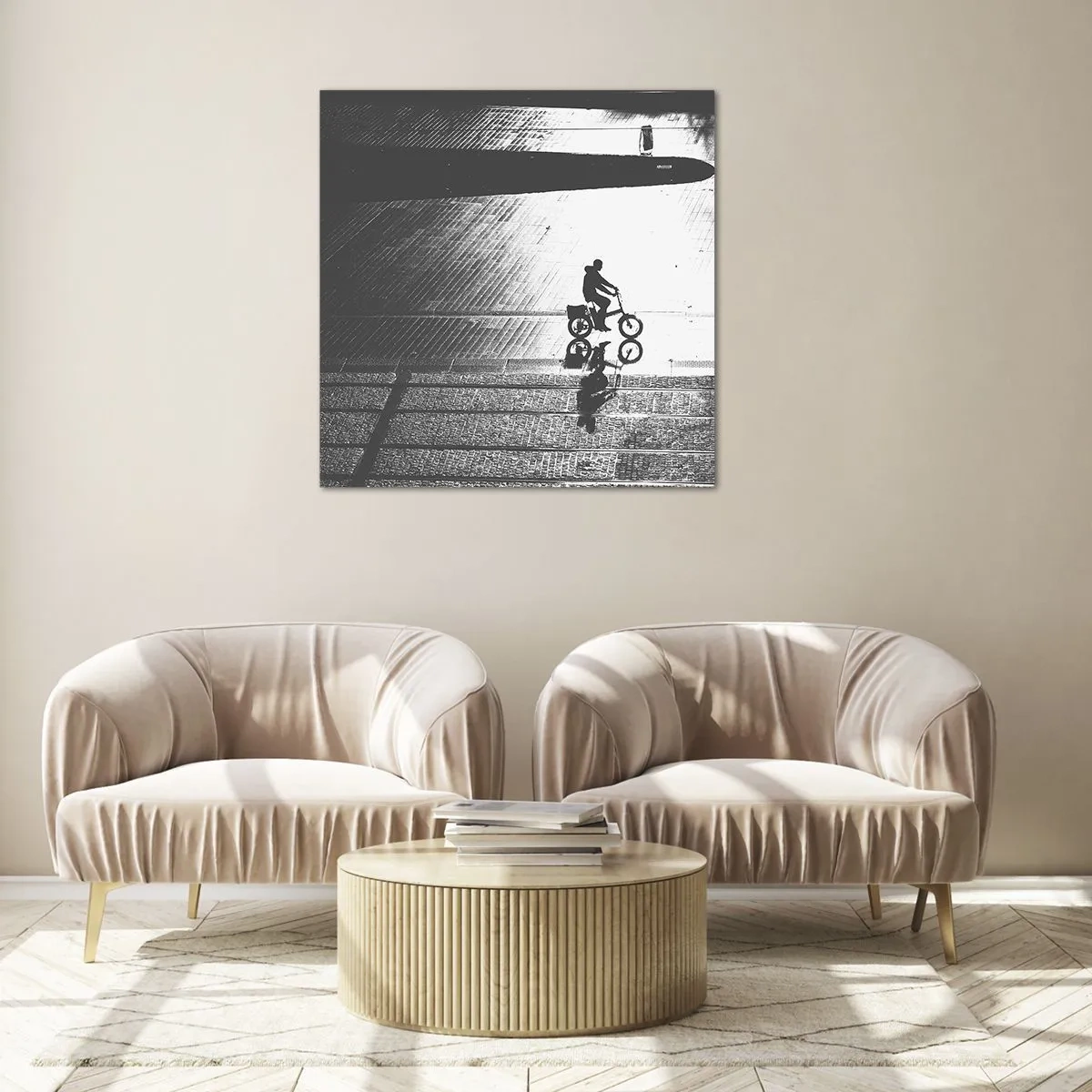 Impression sur verre - Image sur verre - Devant moi, à travers la ville - 40x40 cm